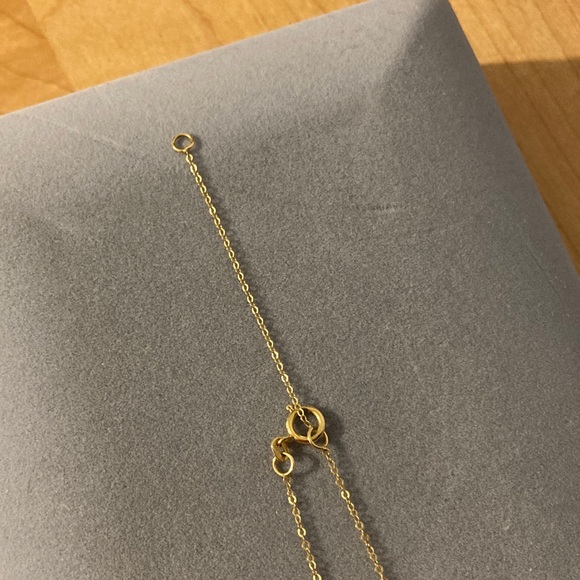 14k solid yellow gold Y necklace 18” -20” adjustable - Picture 4 of 10